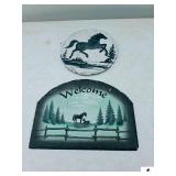 CERAMIC WELCOME HORSE SCENE PLAQUE- ADDITONAL HORSE SCENE PLAQUE