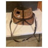 Wicker fishing basket