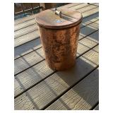 Metal copper can with lid