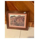 Framed boy and horse picture