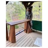 Wood carved bear bar- has some splits - heavy