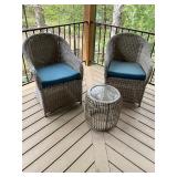 3 piece wicker patio table and chairs