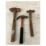 3- hammers- claw, sledge, ball peen