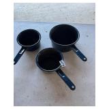 3- blue enamel pans