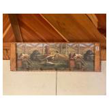 Labrador painted wood hook shelf