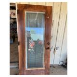 Oak and glass door with shade