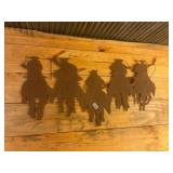 Metal cowboy riders decor