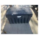 Black plastic tote box