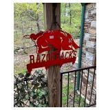 Metal Arkansas Razorback sign
