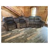 Microsuede sectional couch - end cliners