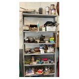 Metal shelf and contents