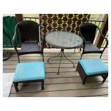 5 piece patio set- chairs, foot rests, table