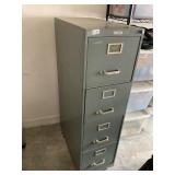 4 drawer metal file cabinet w/ contents