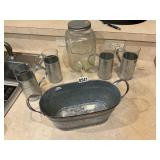 Glass the jug dispenser, galvanized  glass glasses