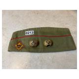 Boy Scout hat and 2 tie buckles