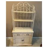 Wood and metal bakers rack