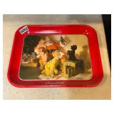 1986 Coca Cola metal tray Santa Clause