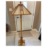 Wood and lead glass lamp