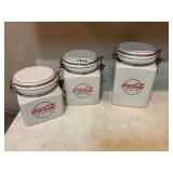 3 piece Coca-Cola canister set