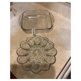 Egg dish and square baking dish