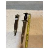 German knife w/ metal scabbard