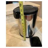 Small stainless flip top trashcan