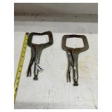 2 large vise clamps