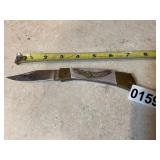 Eagle engraved lockblade knife