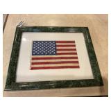 Framed American flag patch
