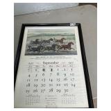 September 1955 framed horse calendar