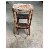 Vintage metal stool step