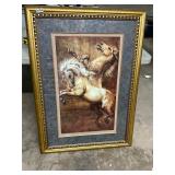 Framed 2 horse picture