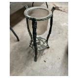 Metal and glass plant stand