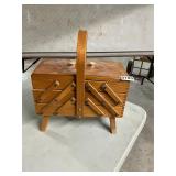 Expandable sewing basket and contents