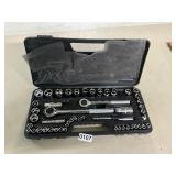 46 piece 1/2 and 3/8 ratchet and socket  set