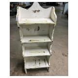 4 tier white wooden shelf