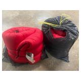 2 red sleeping bags
