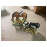 Homco horse figurine and cow figurine