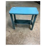 Blue wooden rectangle table
