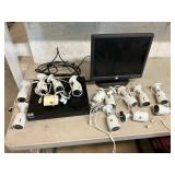 Lorex NVR, monitor and 14 Lorex bullet cameras