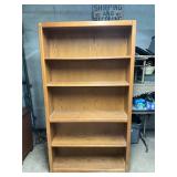 6 shelf wooden bookcase