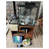 Fish  animal tank with wood stand