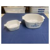 2  Corningware blue cornflower baking dishes