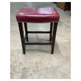 Red and wood stool