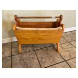 Wooden mag rack and old map