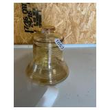 Amber glass liberty bell with lid