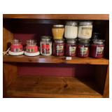 Large lot of candles and warmer