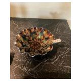 Carnival glass bowl- leaves design