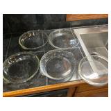 5 - glass baking dishes- round