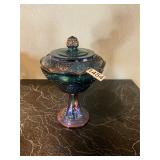 Carnival Grape candy dish w/lid